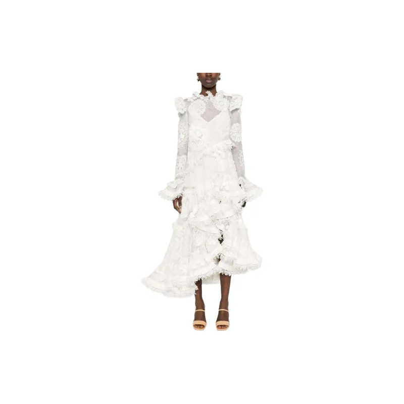 Zimmermann SS24 Long-Sleeved Dresses Women's Ivory White-1