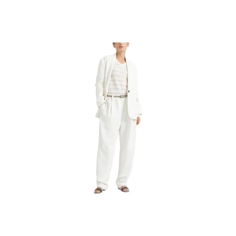 Brunello Cucinelli FW23 Casual Pants Women's White-1