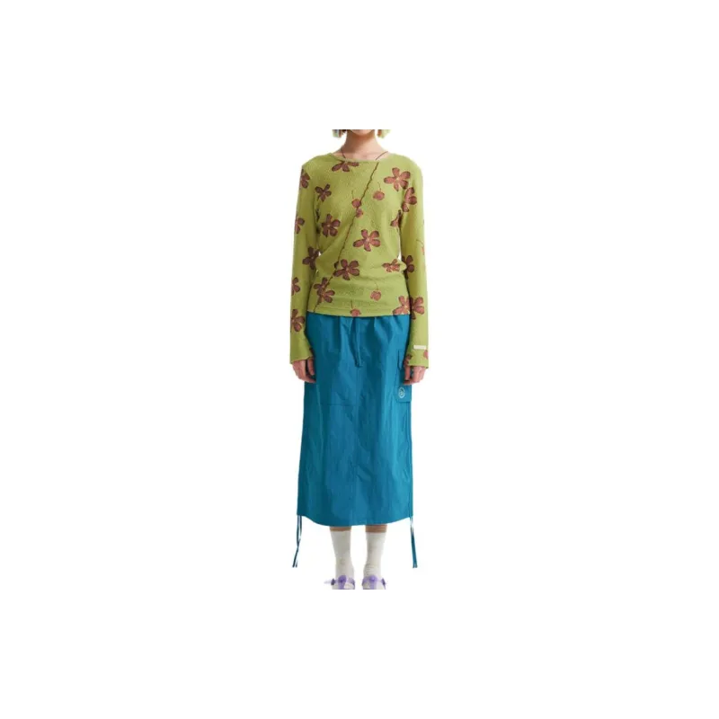 Kirsh FW23 Casual Long Skirt Women's Blue-1