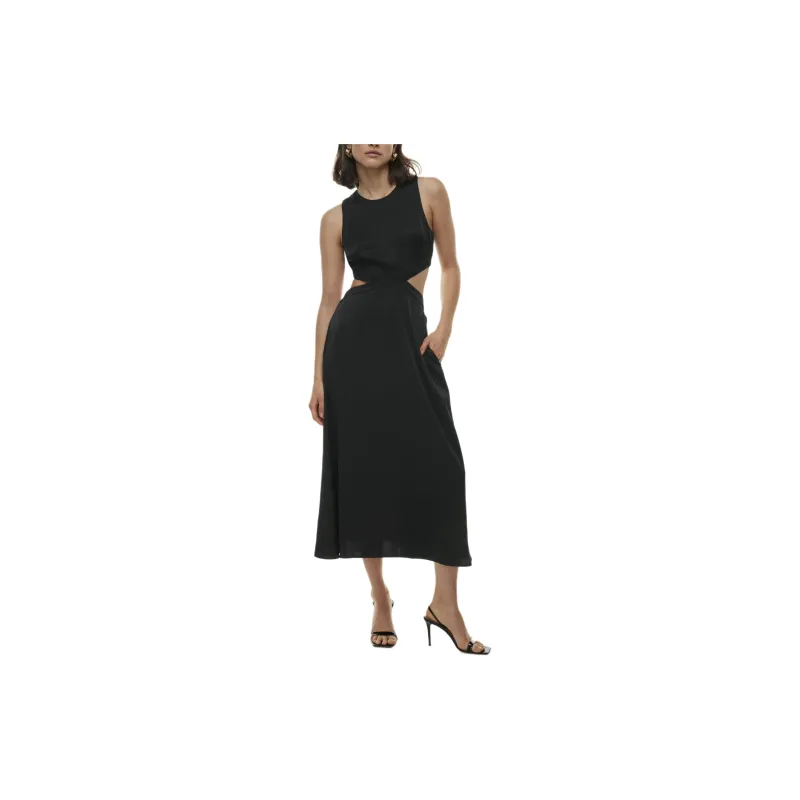 ARITZIA Babaton Cella Satin Dress Sleeveless Dress Women's Black-2