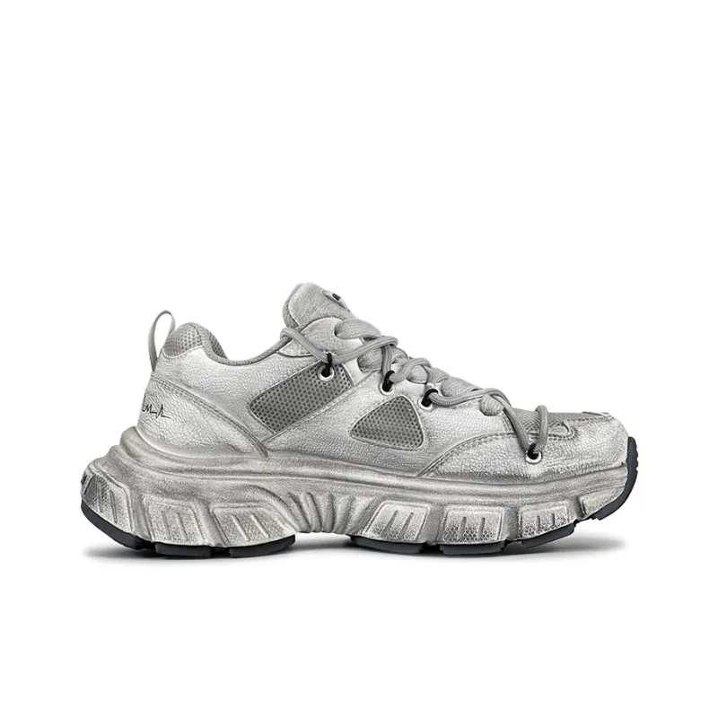 LuzaoT SUPER DRAG Low Top Chunky Sneakers Unisex Gray-2