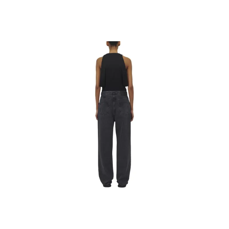 Alexander McQueen Wide Leg Skull Plaque Jeans-3