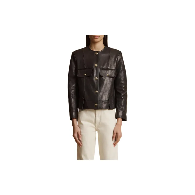 KHAITE The Laybin Leather Jacket-2