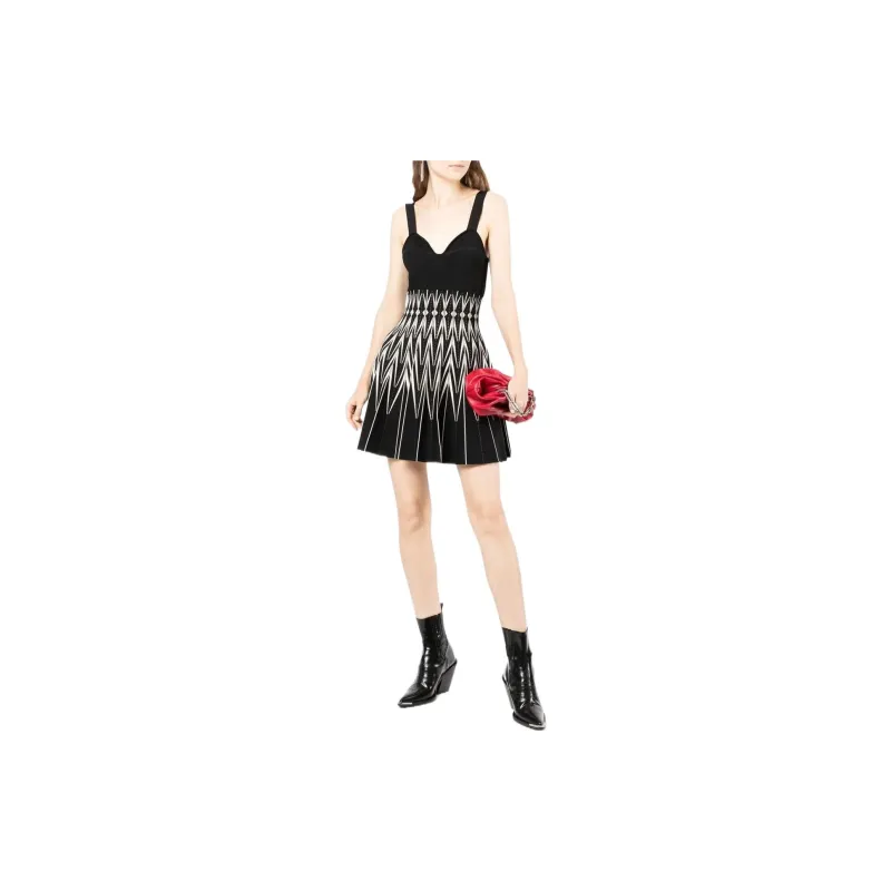 Alexander McQueen V Neck Pleated Mini Dress-1