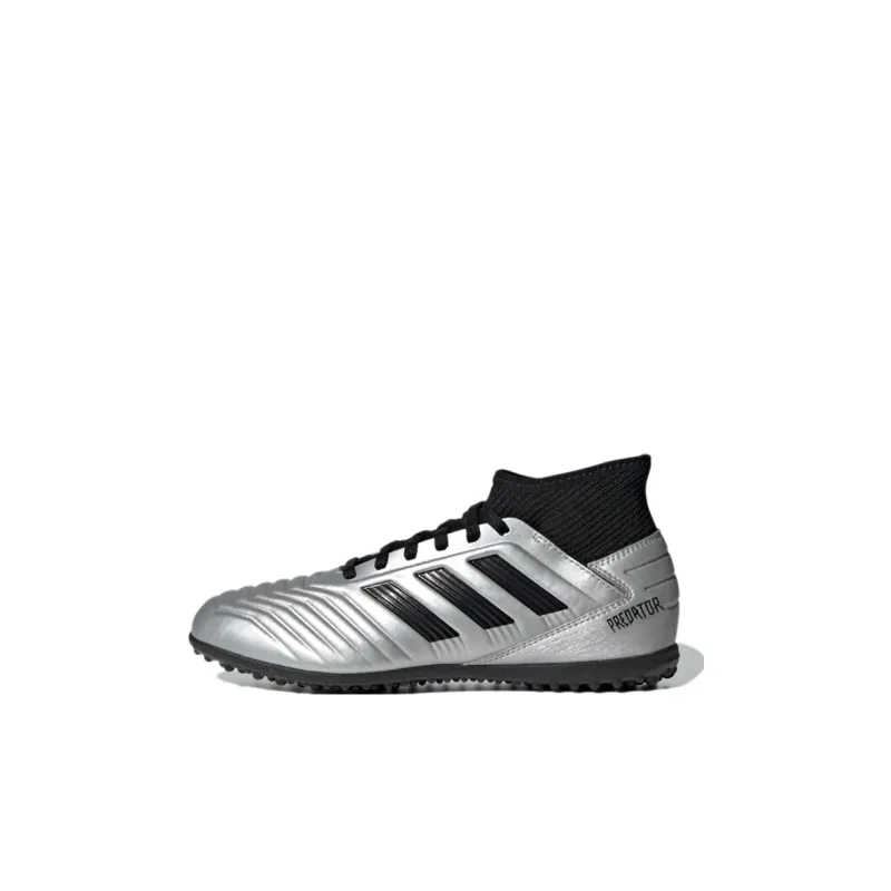 Adidas Predator Tango 19.3 Wear-Resistant Mid-Top Kids' Soccer Shoes Silver Black Patchwork Children Aged 3-7 Years Old-0
