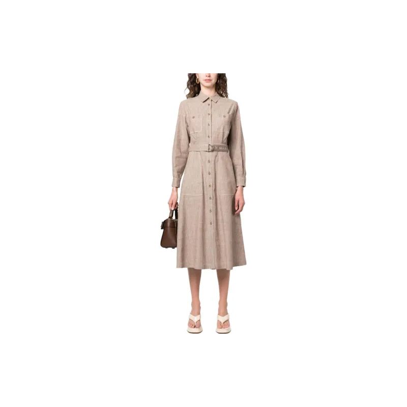 MaxMara Long Sleeved Dress Women's Gray-1