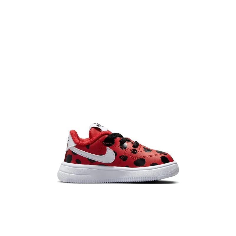Nike Air Force 1 Non-slip Lightweight Low-Top Skateboard Shoes Red Black White Infant And Toddler-1