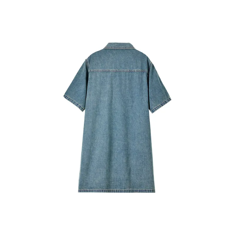 SENTUBILA Short Sleeved Dresses Women's Morocco Blue-7