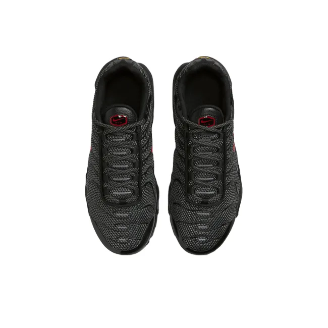 Nike Air Max Plus Black University Red Reflective Silver GS-3