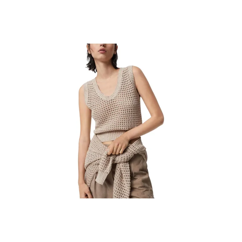 Brunello Cucinelli Sequin Embellished Open Knitted Vest-2