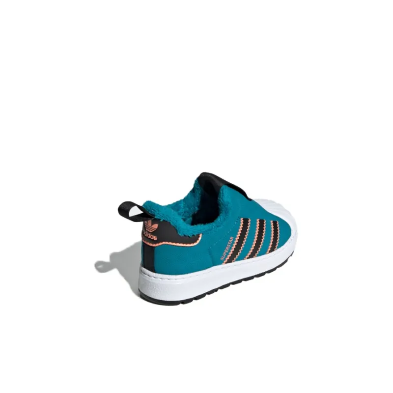 Adidas Originals SUPERSTAR Slip Resistant Thermal Low Top Toddler Shoes Blue Black White Infant And Toddler-3