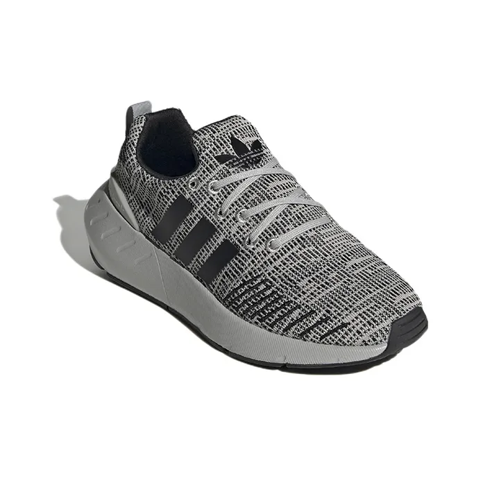 Adidas Originals Swift Run 22 J Abrasion Resistant Breathable Low Top Running Shoes Gray Black Teenagers-2