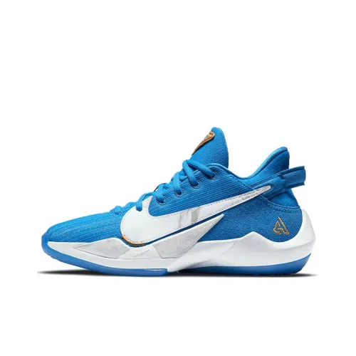 Nike Freak 2 'Signal Blue' Low Top Basketball Shoes White Blue Teenagers