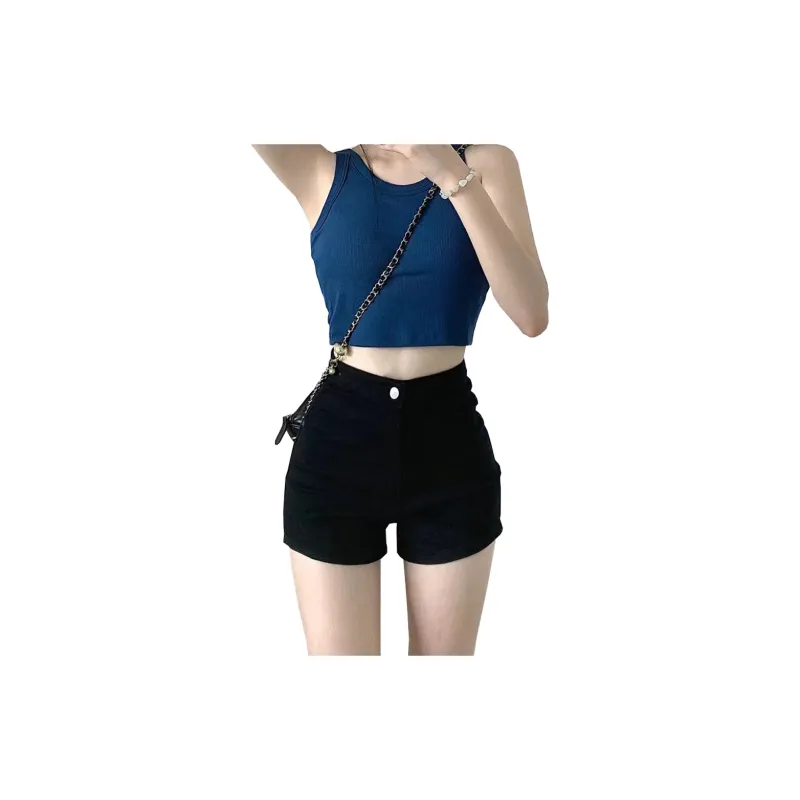 Concubine Zhu Denim Shorts Women's Black-4