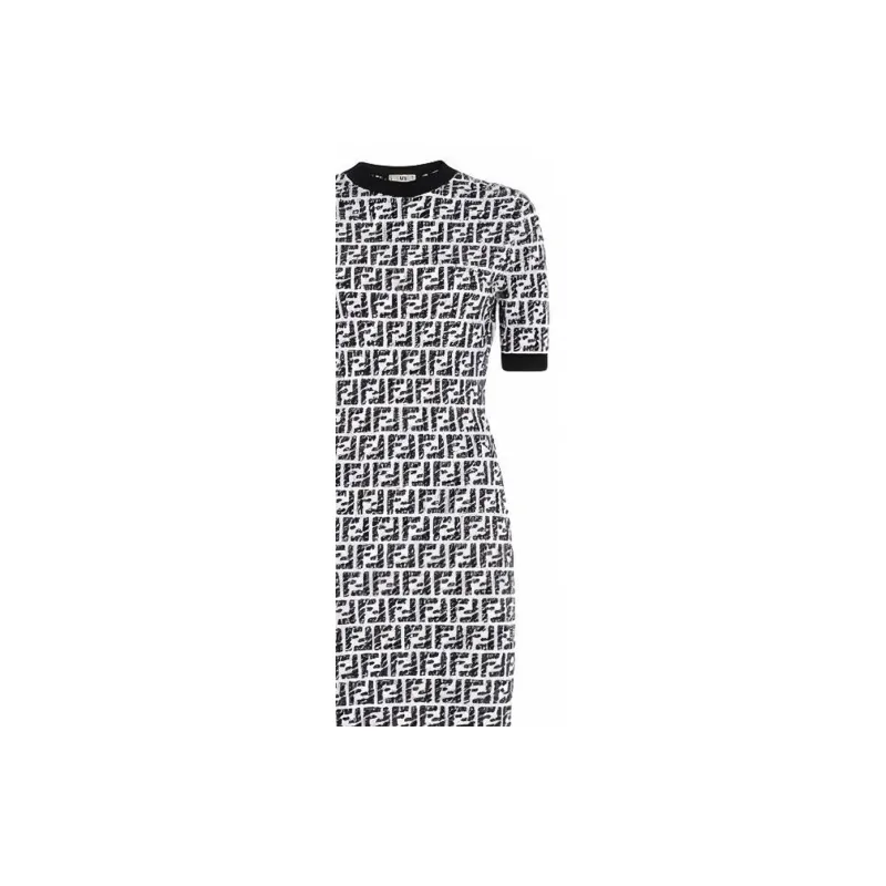 FENDI Short-Sleeved Dresses Women's Black-3