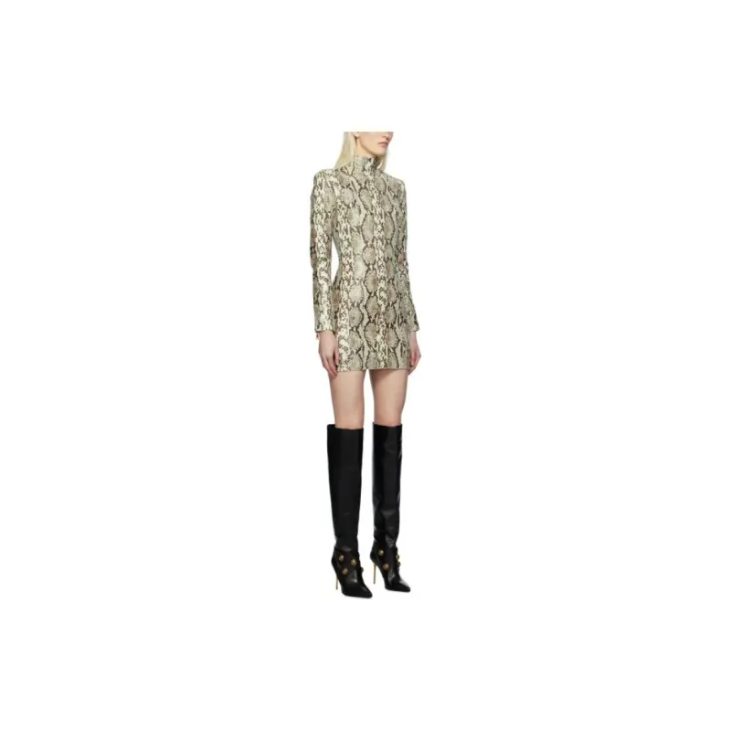 BALMAIN Long-Sleeved Dresses Women's Brown-2