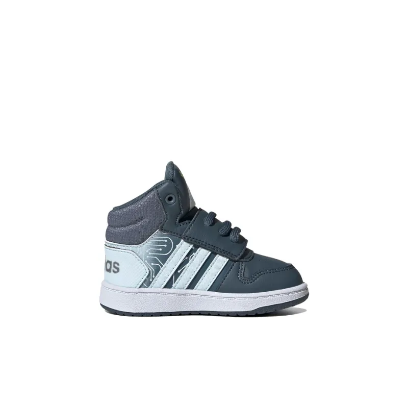 Adidas Neo Hoops Mid 2.0 I TD Mid Top Skateboard Shoes Blue White Infant And Toddler-1