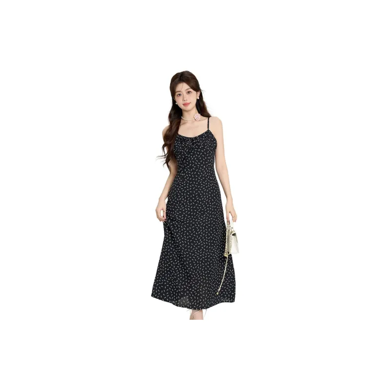 Emodues Slip Dresses Women's Black-3