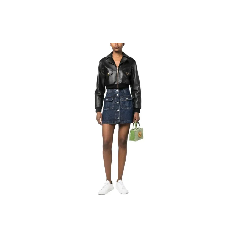 MOSCHINO Leather Midi Skirt-1
