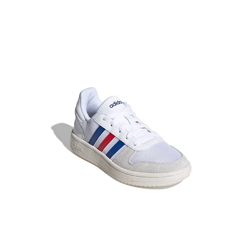 Adidas Neo Hoops 2.0 Low Top Children's Basketball Shoes White Blue Red Kids'-2