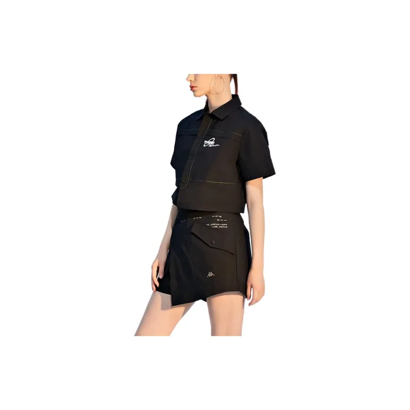 Kappa Crop Tops Women's Black-4