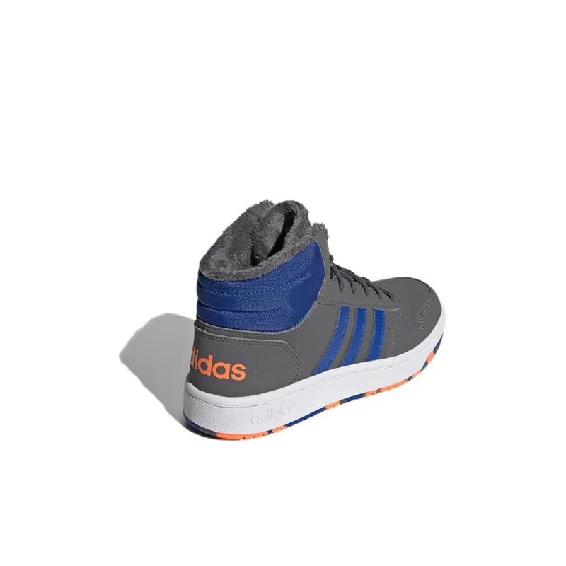 Adidas Neo Hoops Mid 2.0 Wear Resistant Mid Top Children's Basketball Shoes Gray Kids'-3