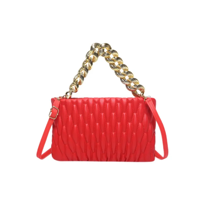 NOMK PU With Synthetic Leather One Shoulder Handbag Women's Black/Red/Brown/White/Gold/Silver-5