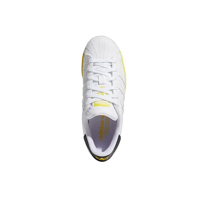 Adidas Originals Superstar Series Anti Slip Wear Resistant Low Top Kids' Skateboarding Shoes White Teenagers-3