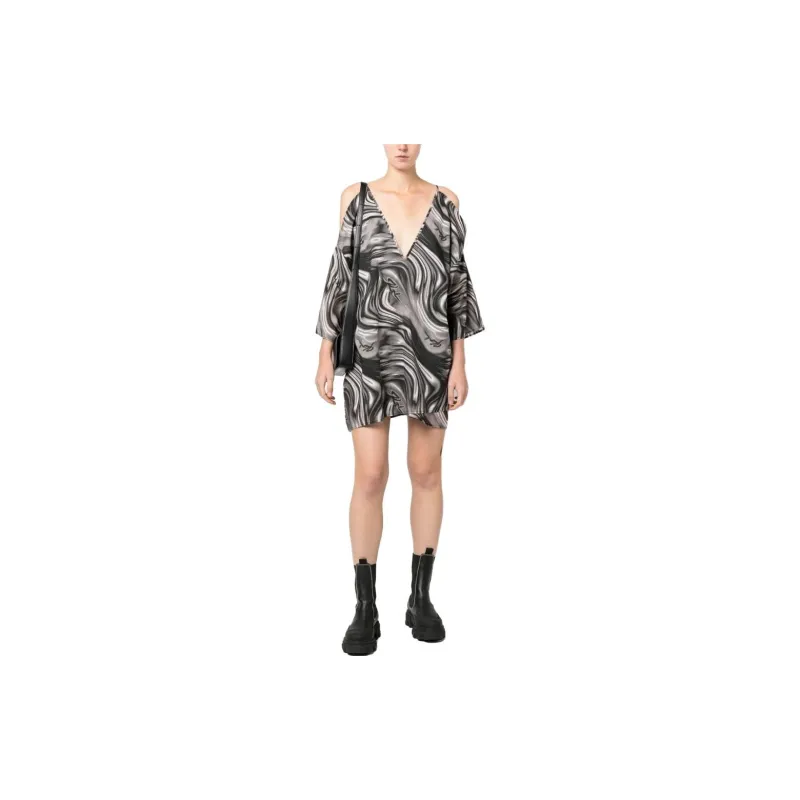 KARL LAGERFELD / Karl Lagerfeld Jeans Swirl print Mini Kaftan Dress-1