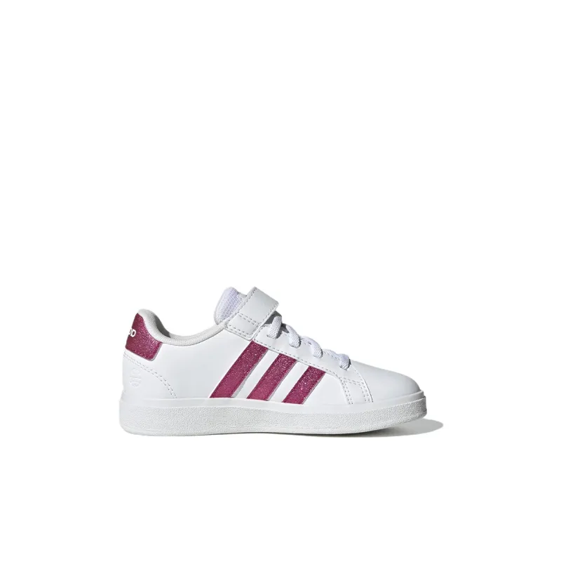 Adidas Neo GRAND COURT K Anti Slip Wear Resistant Low Top Kids' Skateboarding Shoes White Kids'-1