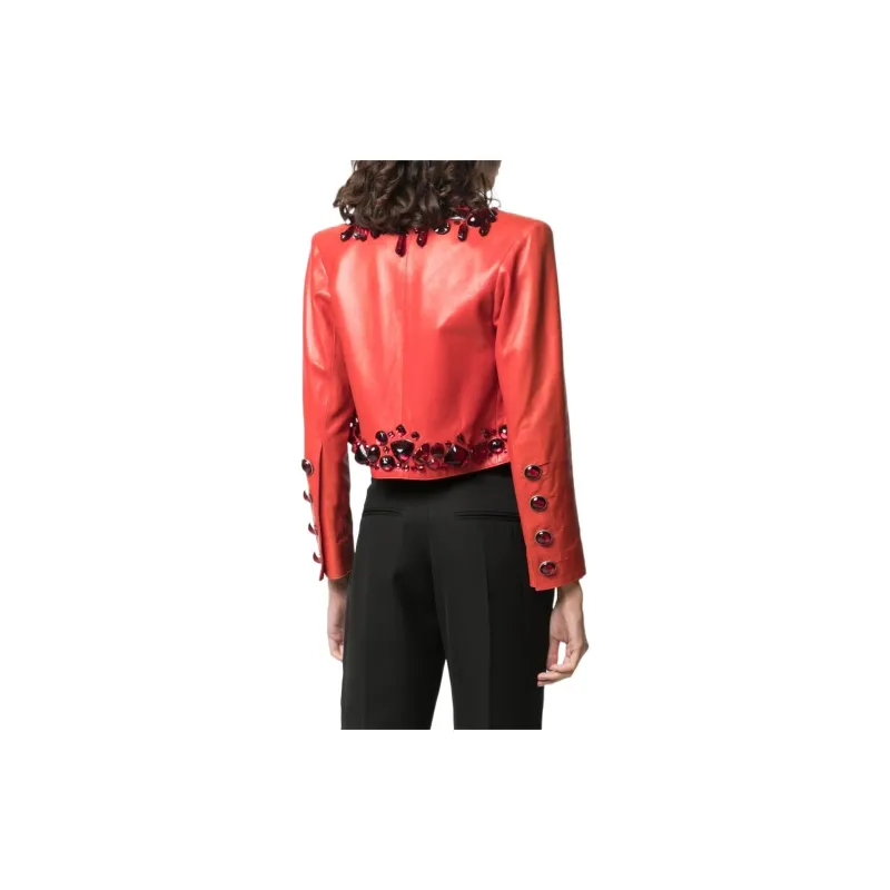 SAINT LAURENT 1980s Stone-embellished Bolero-2