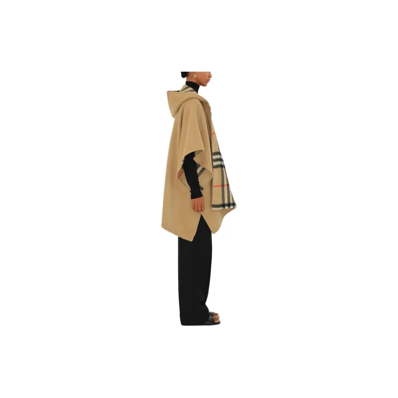 Burberry EKD embroidered Hooded Cashmere Cape-4