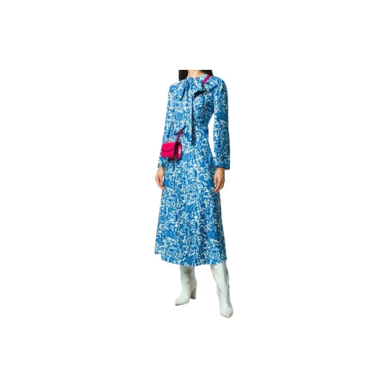 Valentino Long-Sleeved Dresses Women's Blue-1