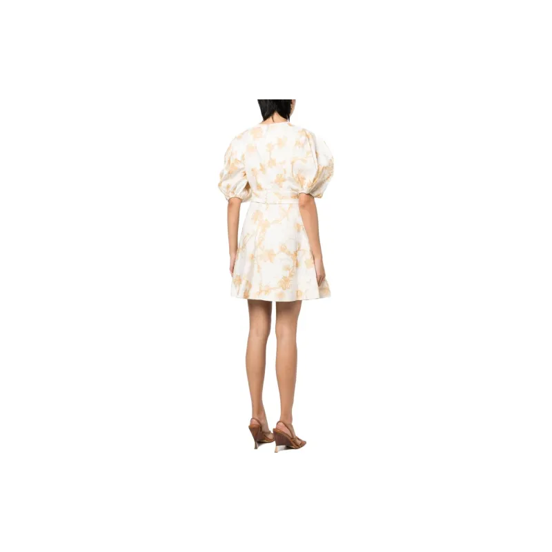 Zimmermann Short Sleeved Dresses Women's Yellow-3