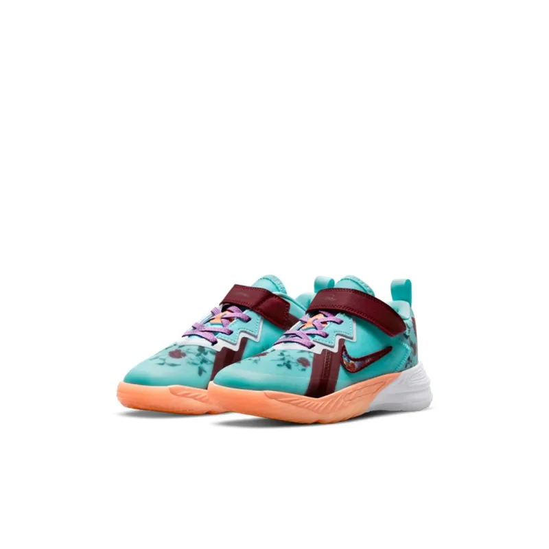Nike Lebron 18 Low 'Floral' James 18 Low Top Performance Basketball Shoes Blue Red Children Aged 3 7 Years Old-2