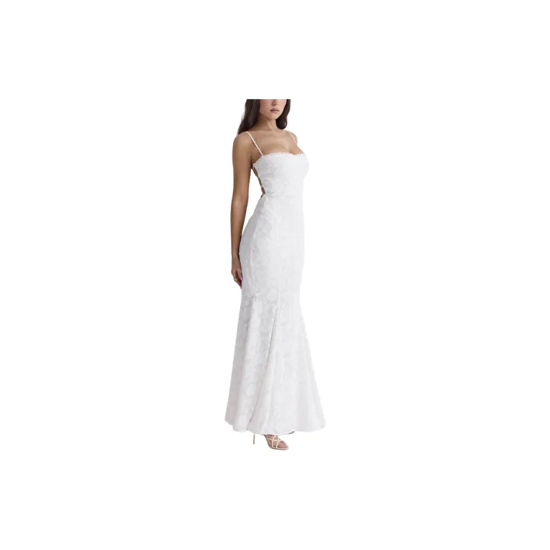 HOUSE OF CB JOAN Slip Dress Women's Ivory/Ivory White-5