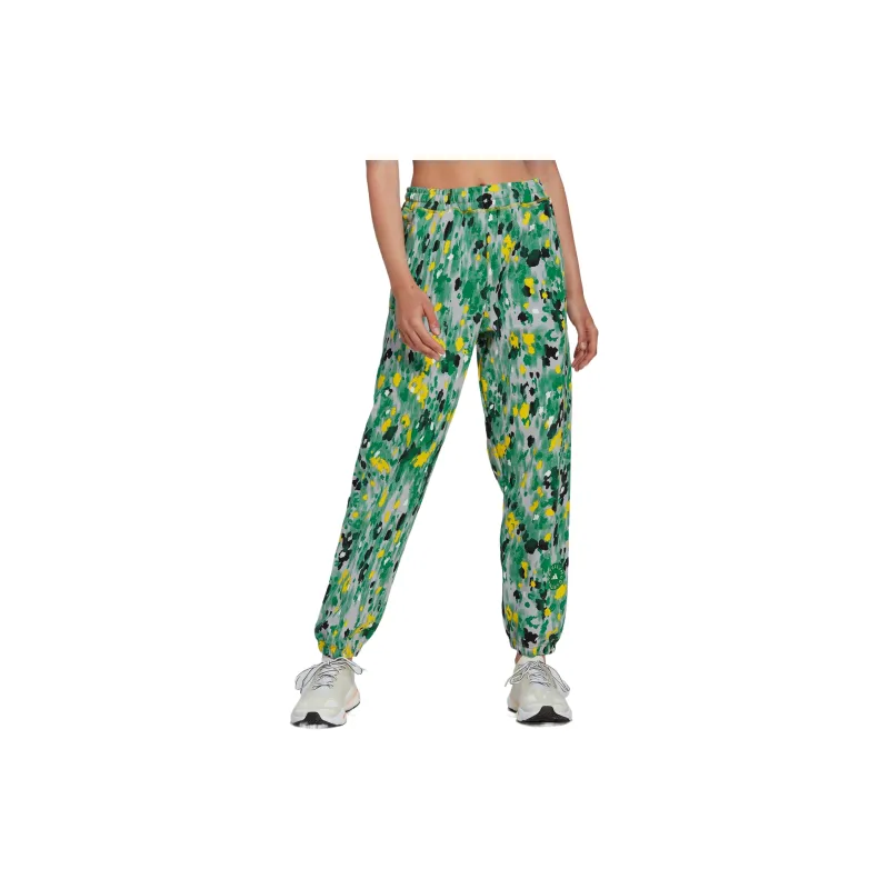 Adidas Stella McCartney FLORAL PRINTED TRACK PANTS Sports Pants Women's White/Light Cyan Gray/Yellow/Green-2