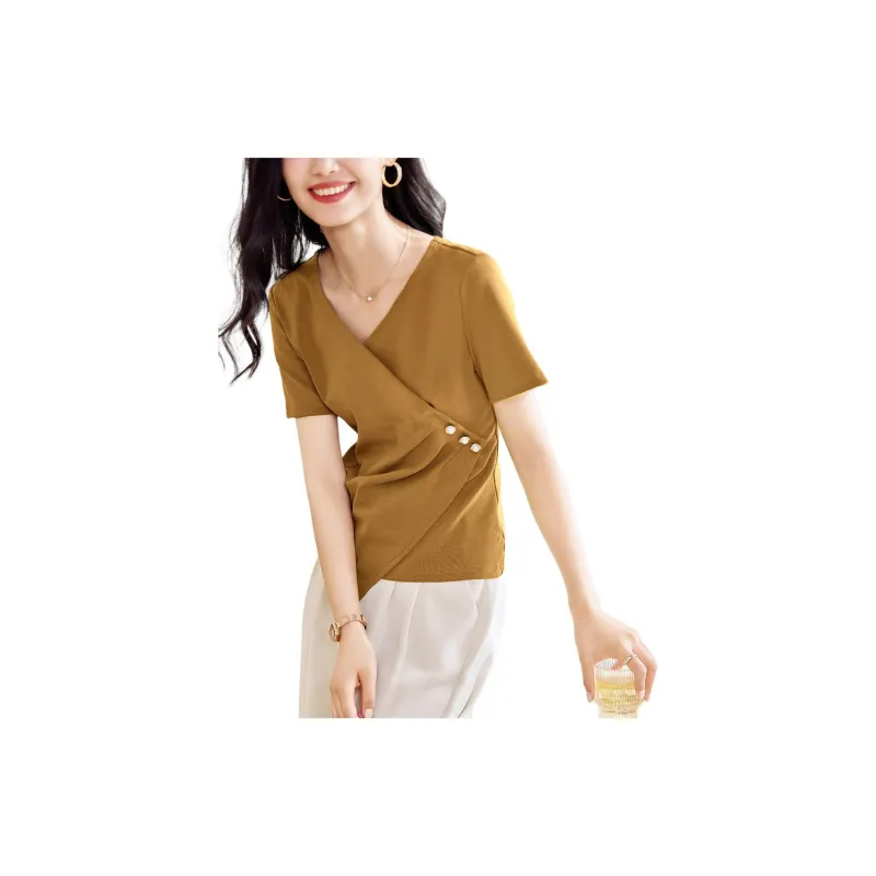 Mo Han Yi Mei Regular T Shirt Women's Caramel-0