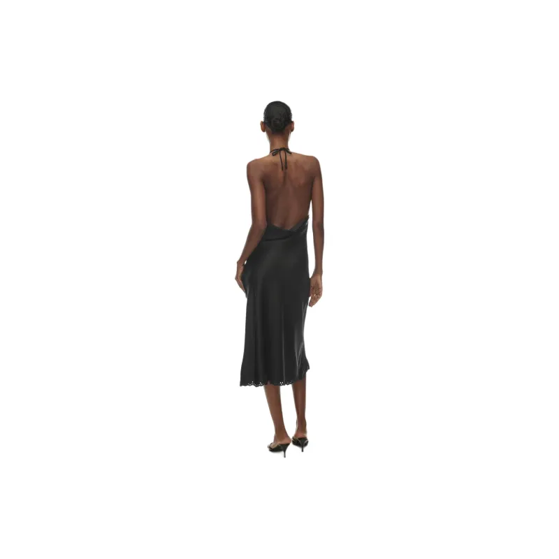ARITZIA Ten Nines Satin Dress Sleeveless Dress Women's Black-3