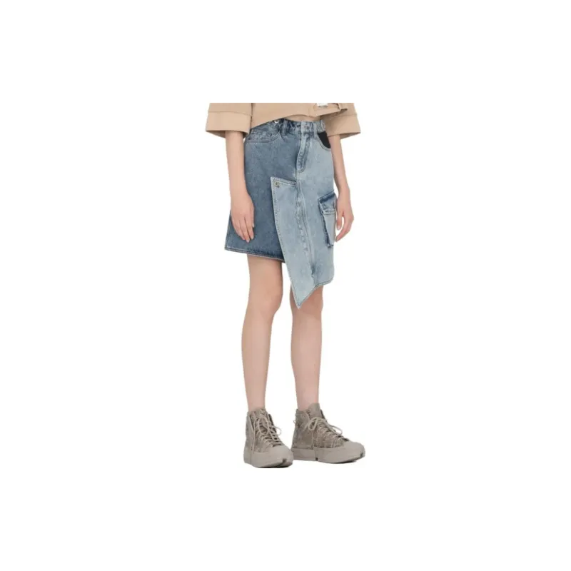 Feng Chen Wang Denim Short Skirts Women's Blue-3