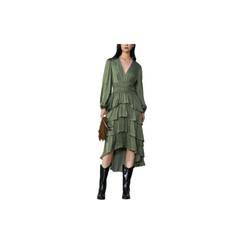 Maje Long-Sleeved Dresses Women's Khaki-3