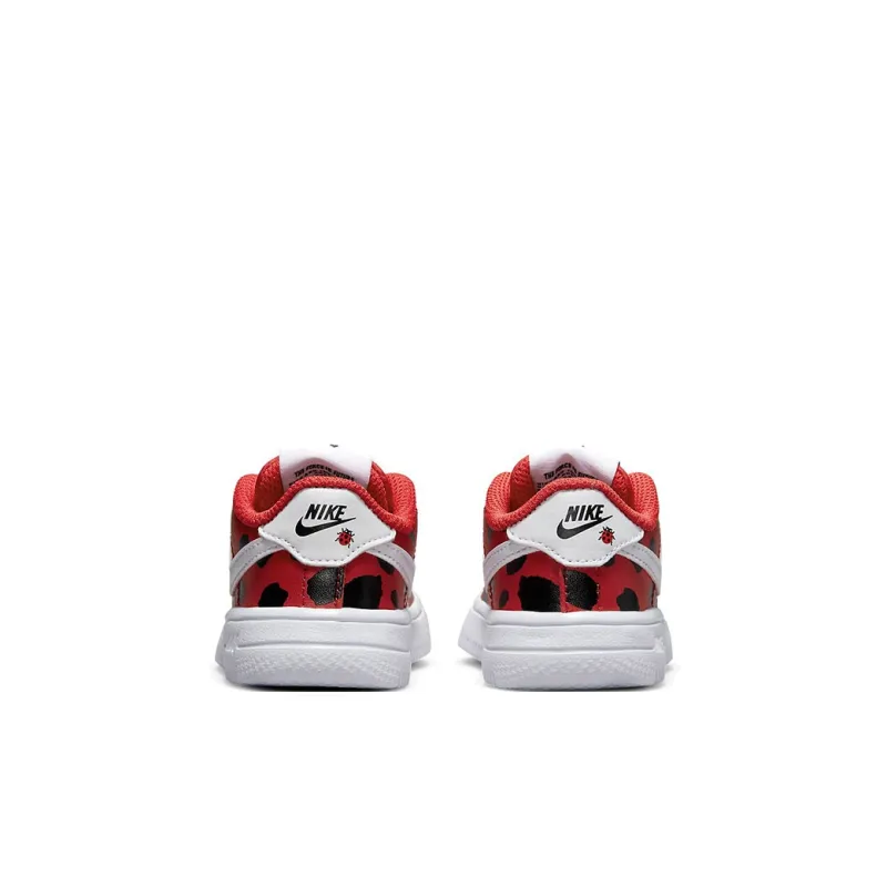 Nike Air Force 1 Non-slip Lightweight Low-Top Skateboard Shoes Red Black White Infant And Toddler-4