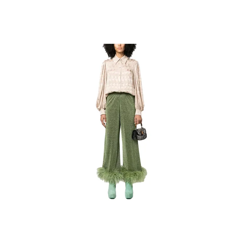 GUCCI Geometric-jacquard Silk Blouse-1