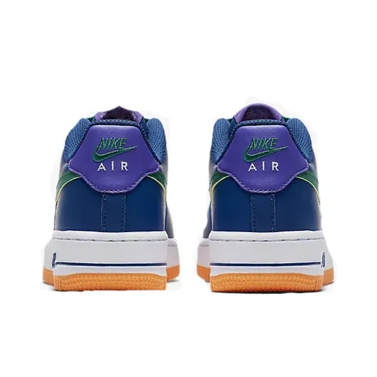 Nike Air Force 1 Air Force 1 Slip Resistant Cushioning Low Top Kids' Skateboarding Shoes Black White Green Teenagers-4