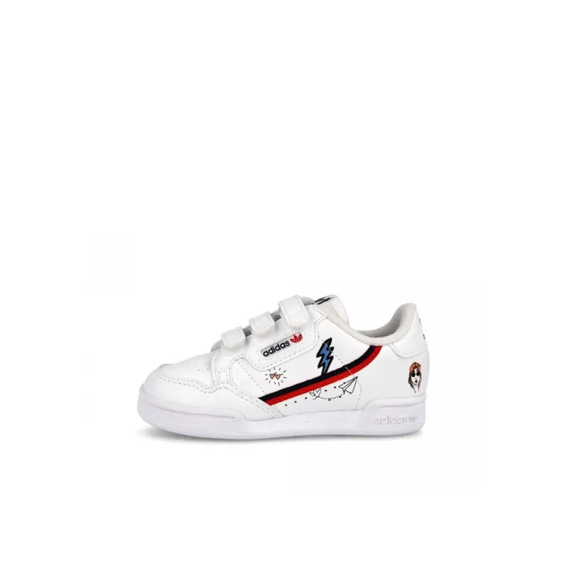 Adidas Originals Continental 80 Cf Low-Top Skateboard Shoes White Red Infant And Toddler-0