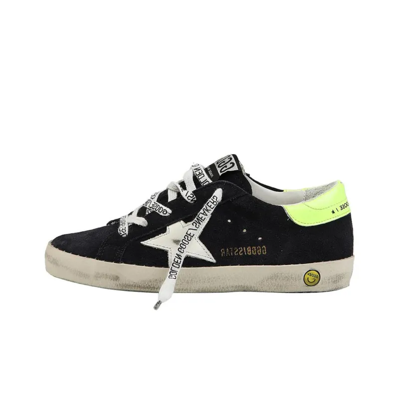 Golden Goose Super Star Anti Slip Wear Resistant Low Top Kids Lifestyle Shoes Black Teenagers-0