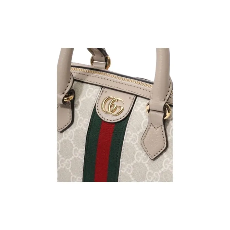GUCCI Ophidia GG Supreme Canvas With Leather Shoulder Bag Crossbody Bag Handbag Mini Women's Beige & White-4