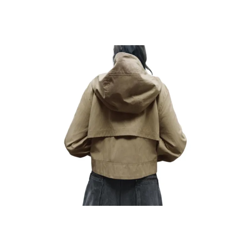 ZARA Parka Coats Women's Light Camel-2