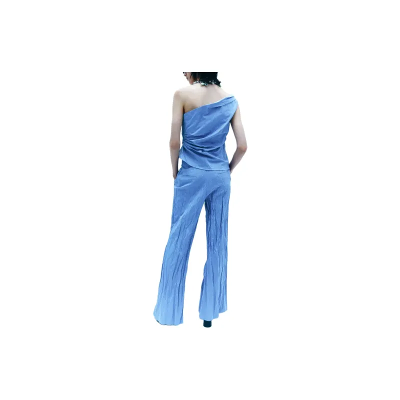 ZARA ZW Series Casual Pants Women's Light Blue-3