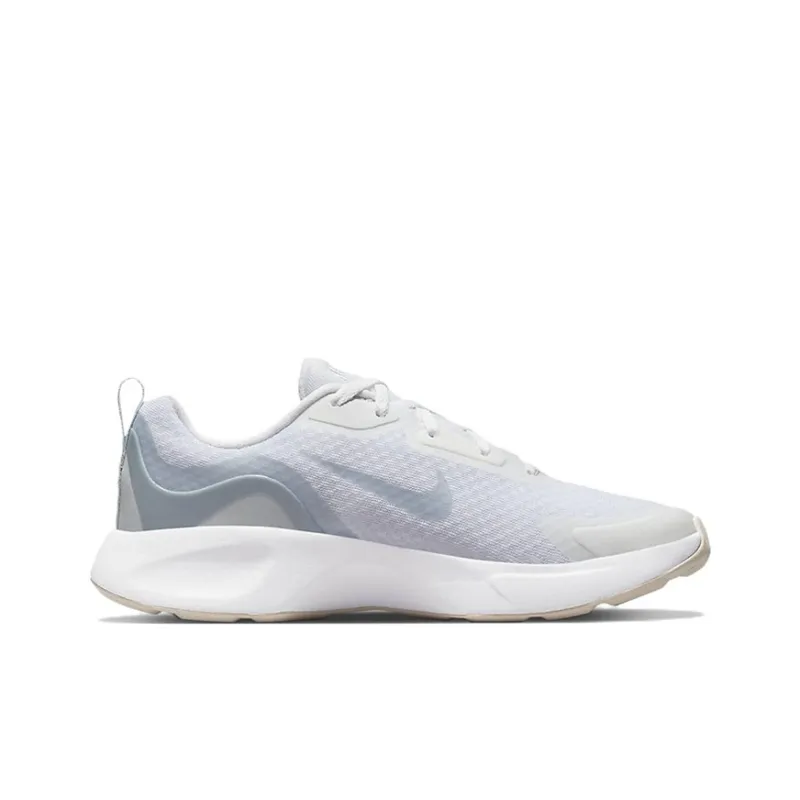 Nike Wearallday Cushioning Anti-Slip Wear-Resistant Breathability Low-Top Kids' Running Shoes White Blue Teenagers-1
